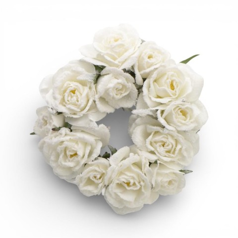 GIROCANDELA ROSE INNEVATO 18CM